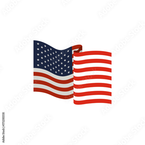 united states flag waving in colorful silhouette