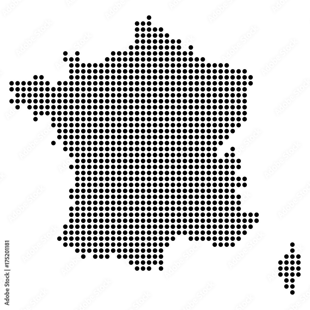 Frankreich-Karte aus Dots