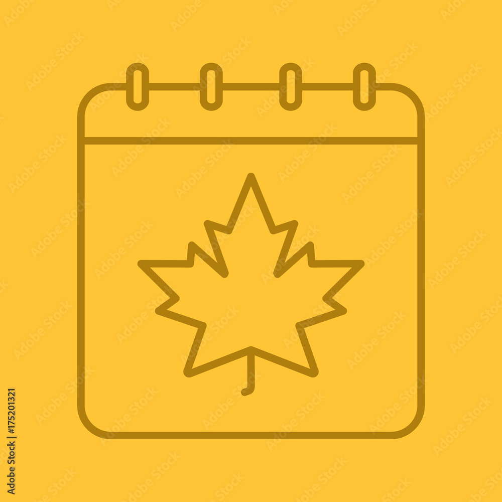 Autumn calendar linear icon Autumn calendar linear icon