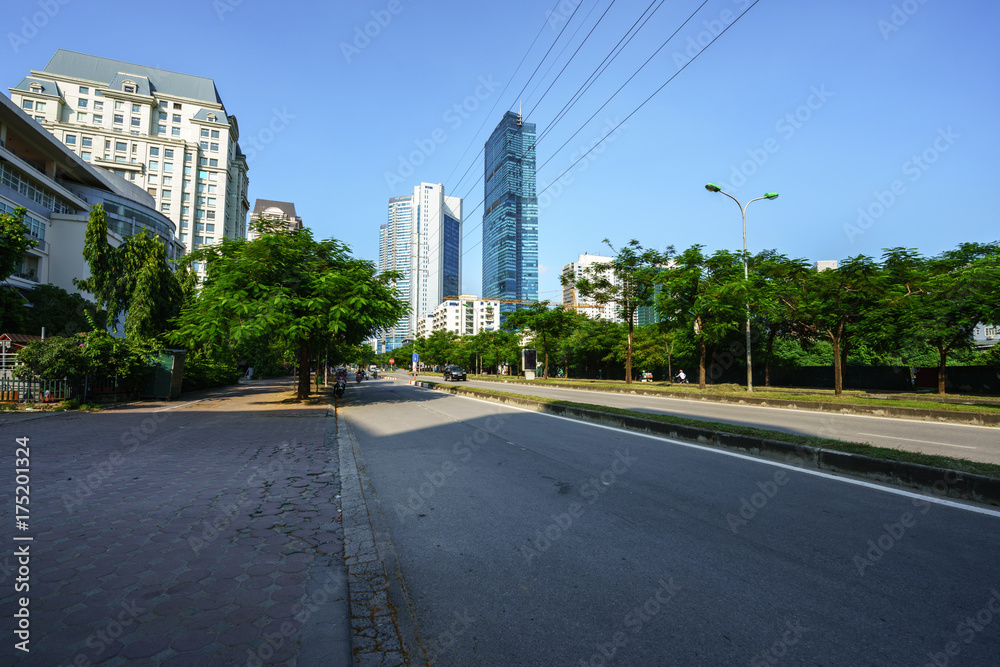 Road and buildings at Hanoi city