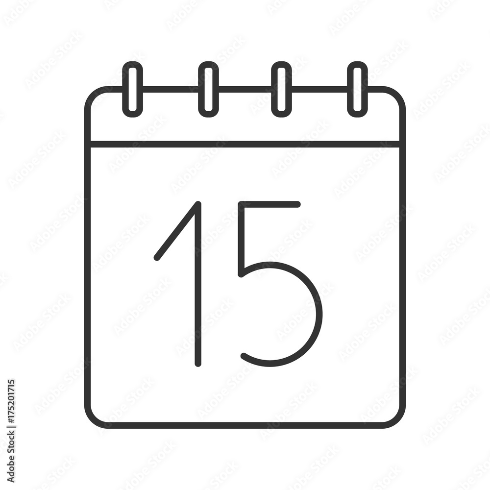 Fifteenth day of month linear icon Fifteenth day of month linear icon