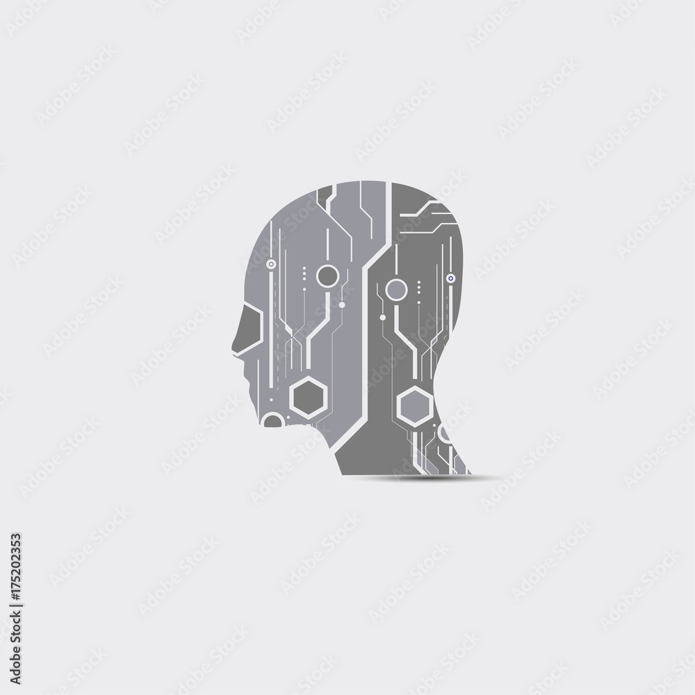 Abstract futuristic technology head