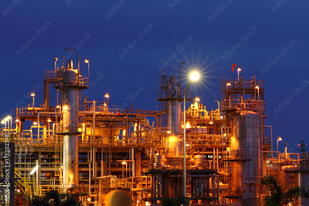 Glow light of petrochemical industry on sunset2