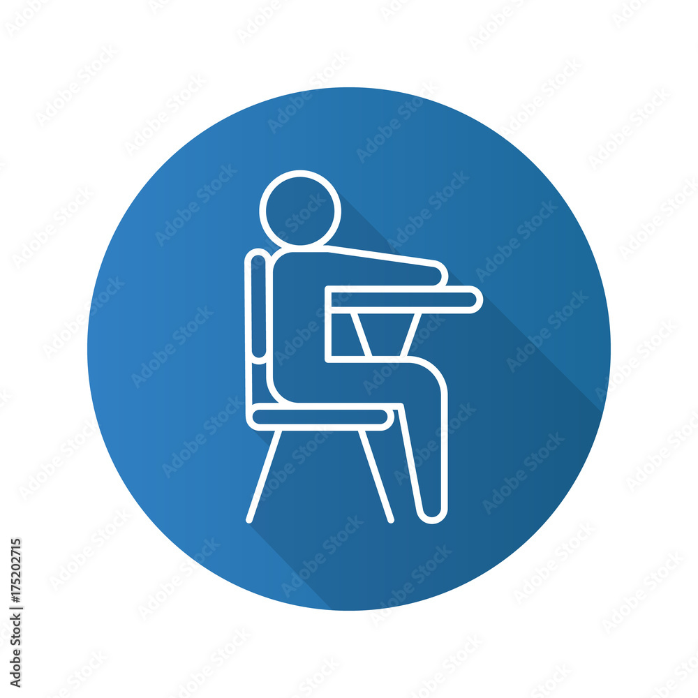 Pupil flat linear long shadow icon Pupil flat linear long shadow icon