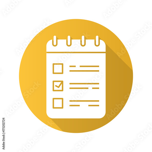 To do list flat design long shadow glyph icon
