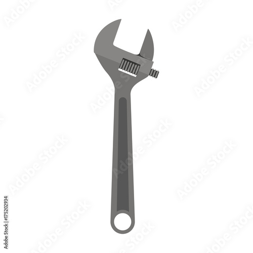 adjustable wrench flat icon colorful silhouette
