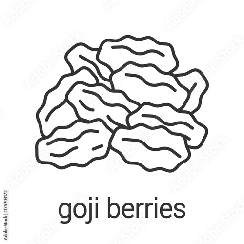 Dried goji berries linear icon