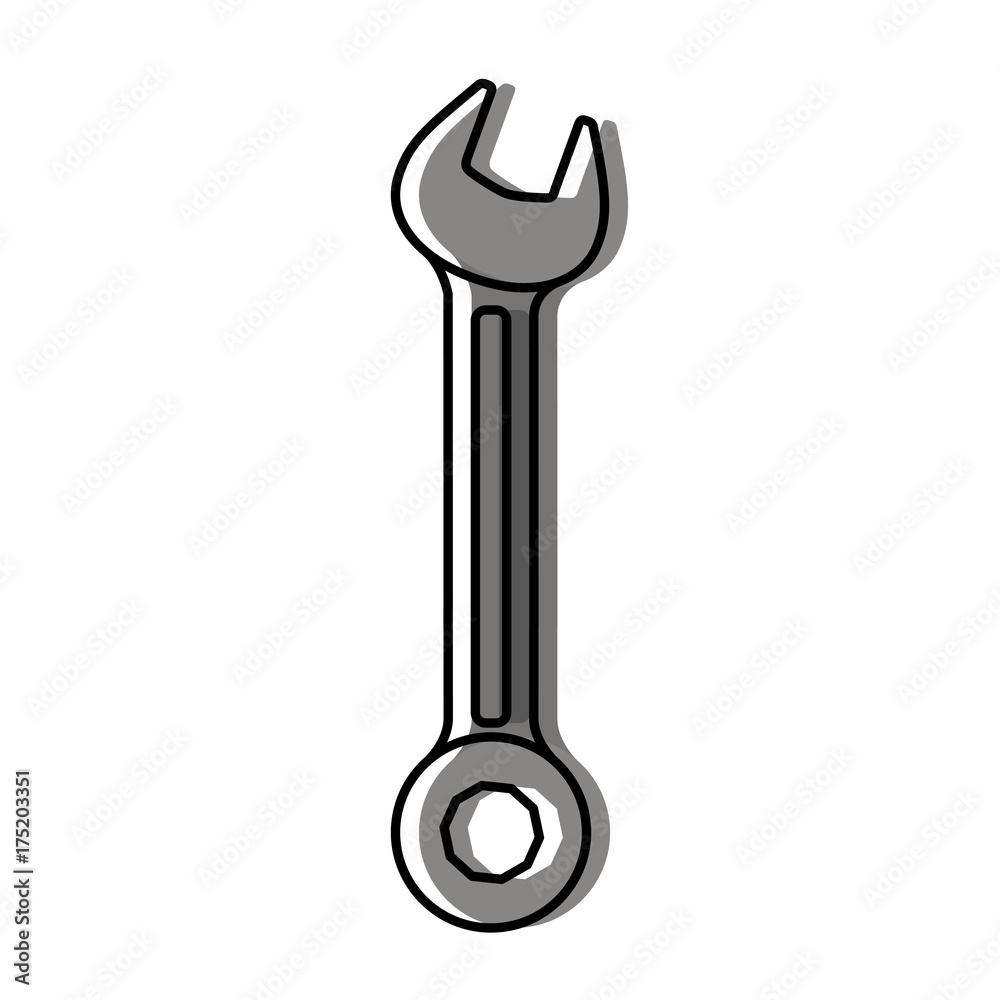 spanner flat icon watercolor silhouette