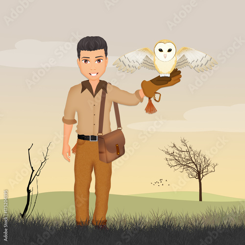 Принти на полотні illustration of falconer