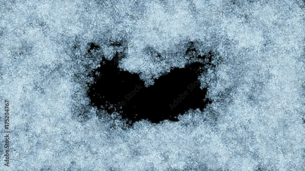 Freezing Window Beautiful Animation from Borders to the Center. Alpha Mask. Freezing and Defrosting. Ultra HD 3840x2160. 