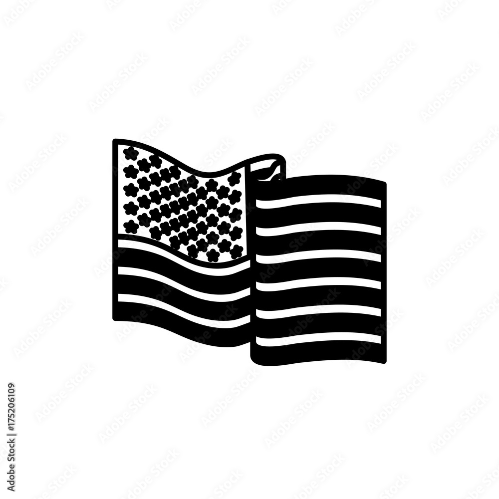 united states flag waving in black silhouette united states flag waving in black silhouette