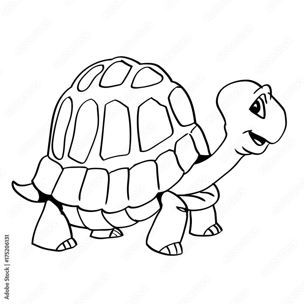 Fototapeta premium Ręcznie rysowane żółw ilustracja kreskówka wektor