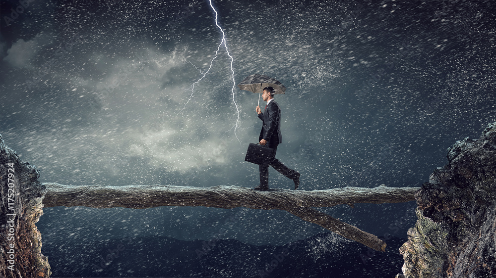 Obraz premium Overcoming the difficulties. Mixed media