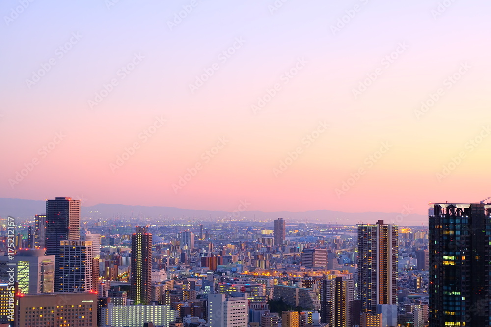 都市の夕景,大阪