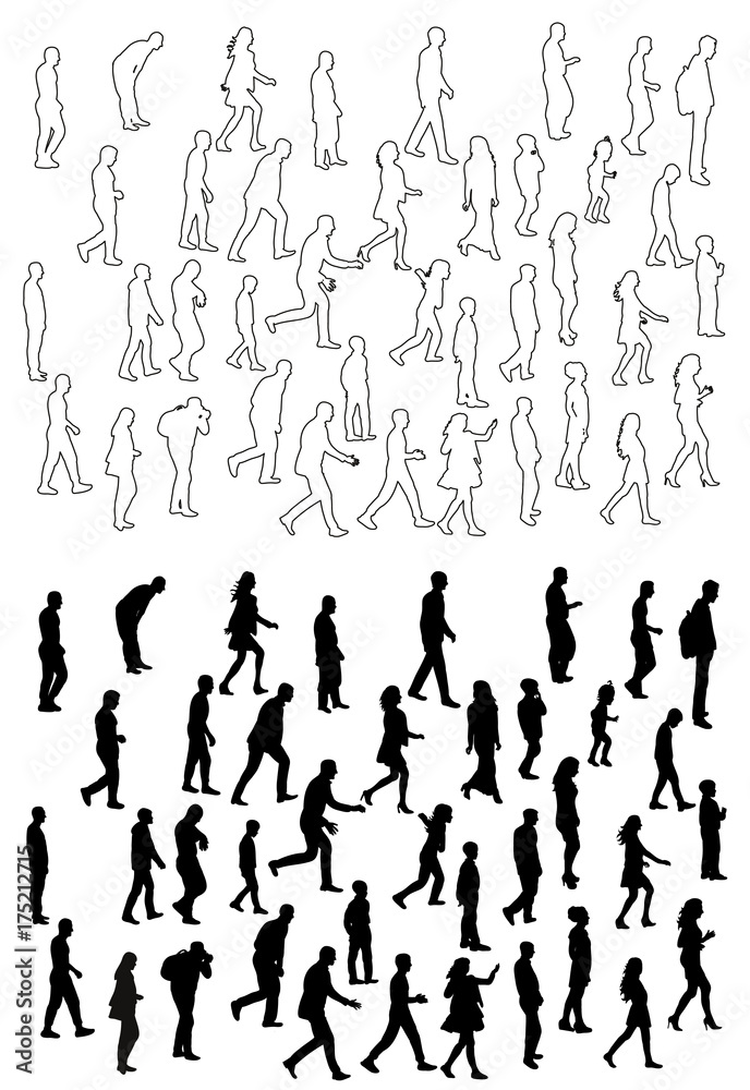 sketch, outlines people go, collection