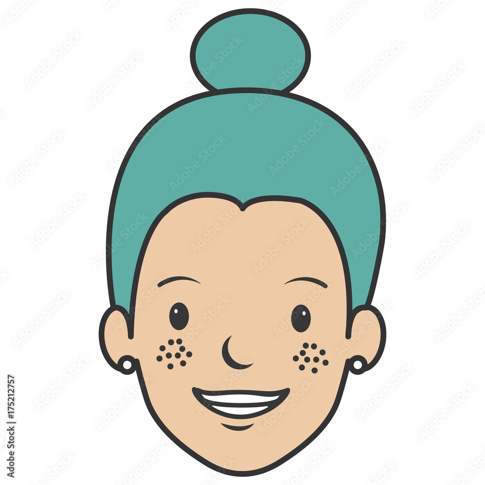 beautiful woman head avatar character