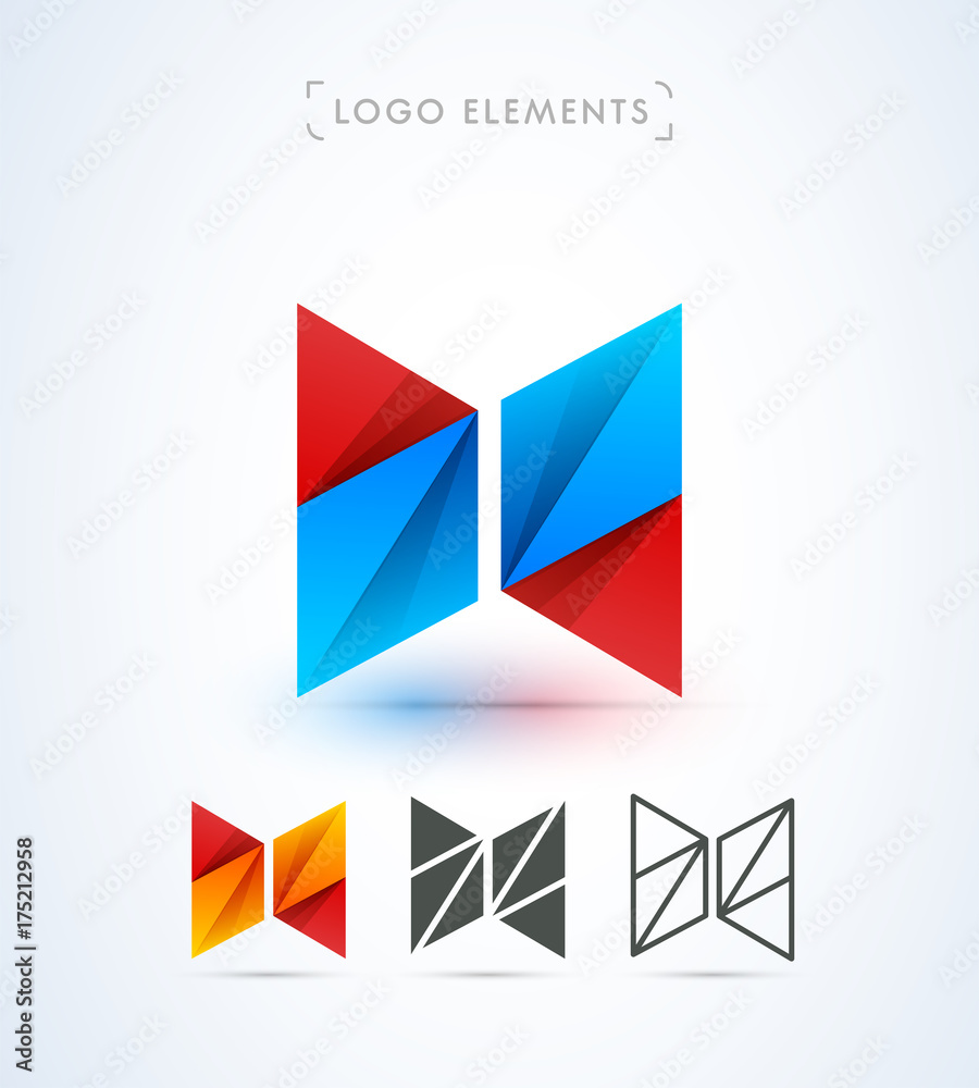 Vector abstract letter X logo elements. Material design style Vector abstract letter X logo elements. Material design style