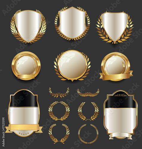 Luxury golden labels retro vintage collection