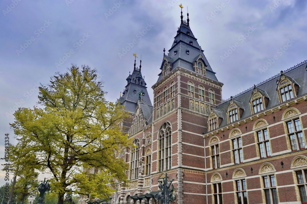Obraz premium Rijskmuseum, in Amsterdam, Netherlands