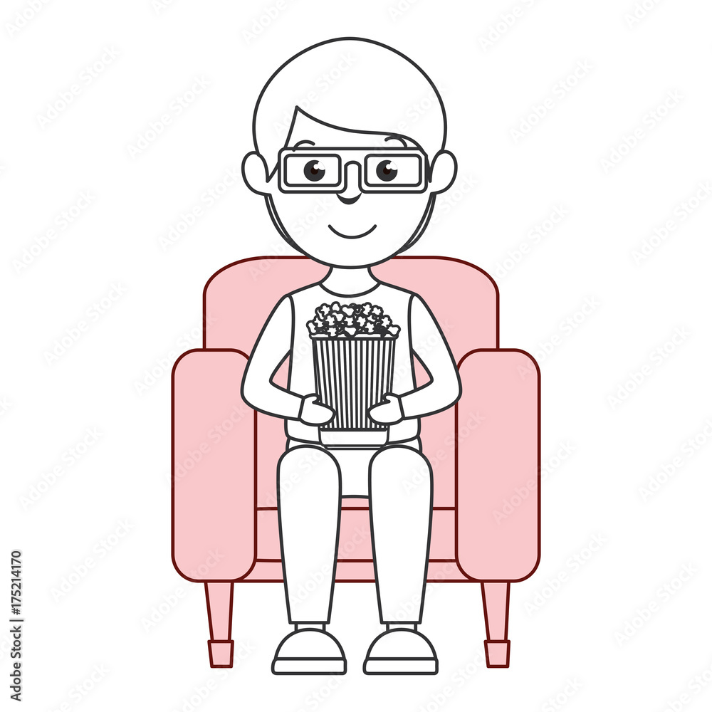 man in cinema 3d chair