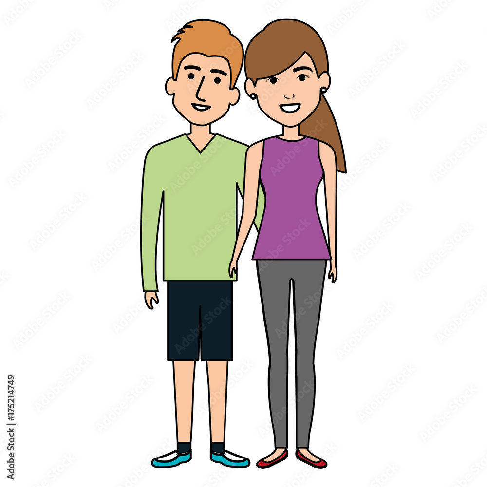Obraz premium lovers couple avatars character