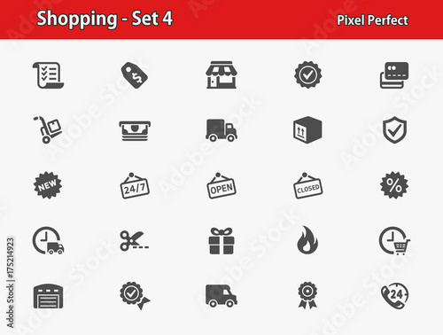Shopping Icons. Professional, pixel perfect icons optimized for both large and small resolutions. EPS 8 format.