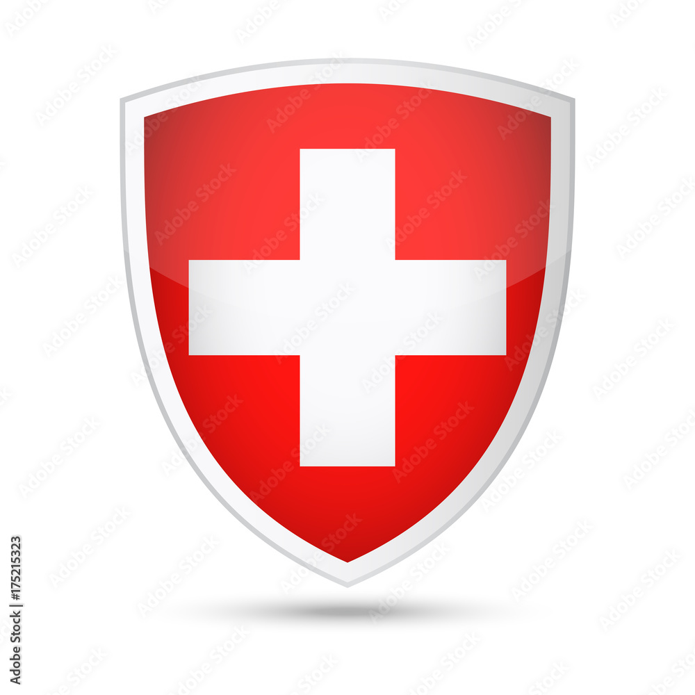 Switzerland Flag Vector Shield Icon