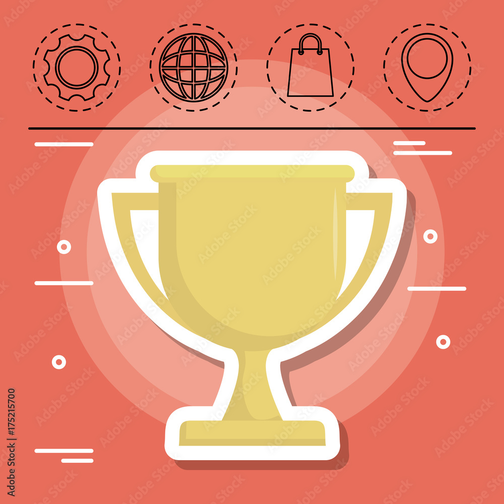 Cup and icon set of digital and online marketing theme Vector illustration Cup and icon set of digital and online marketing theme Vector illustration