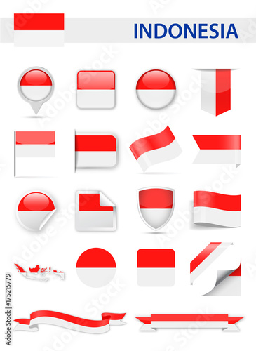 Free Download Indonesia Flag Vector Set - GFXLoad