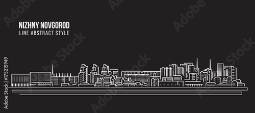Cityscape Building Line art Vector Illustration design - Nizhny Novgorod city
