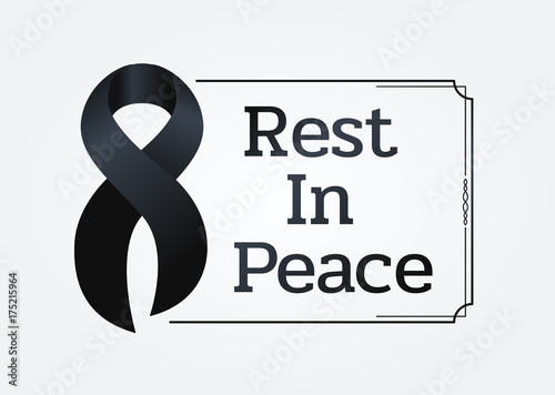 Black ribbon with peace dove Royalty Free Vector Image