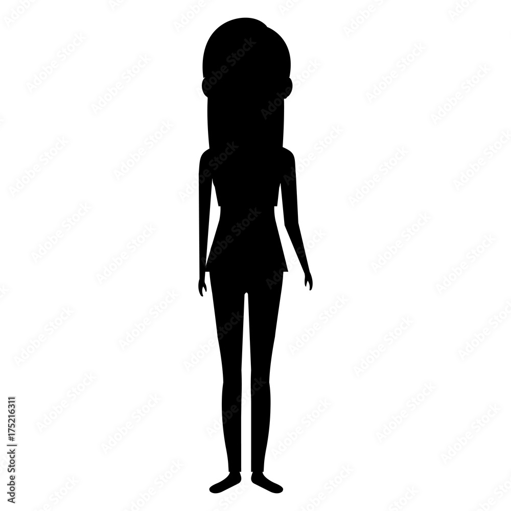 beautiful woman silhouette avatar character