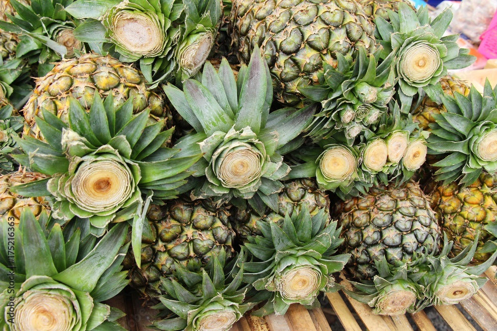 Fototapeta premium Fresh pineapple is delicious in street food