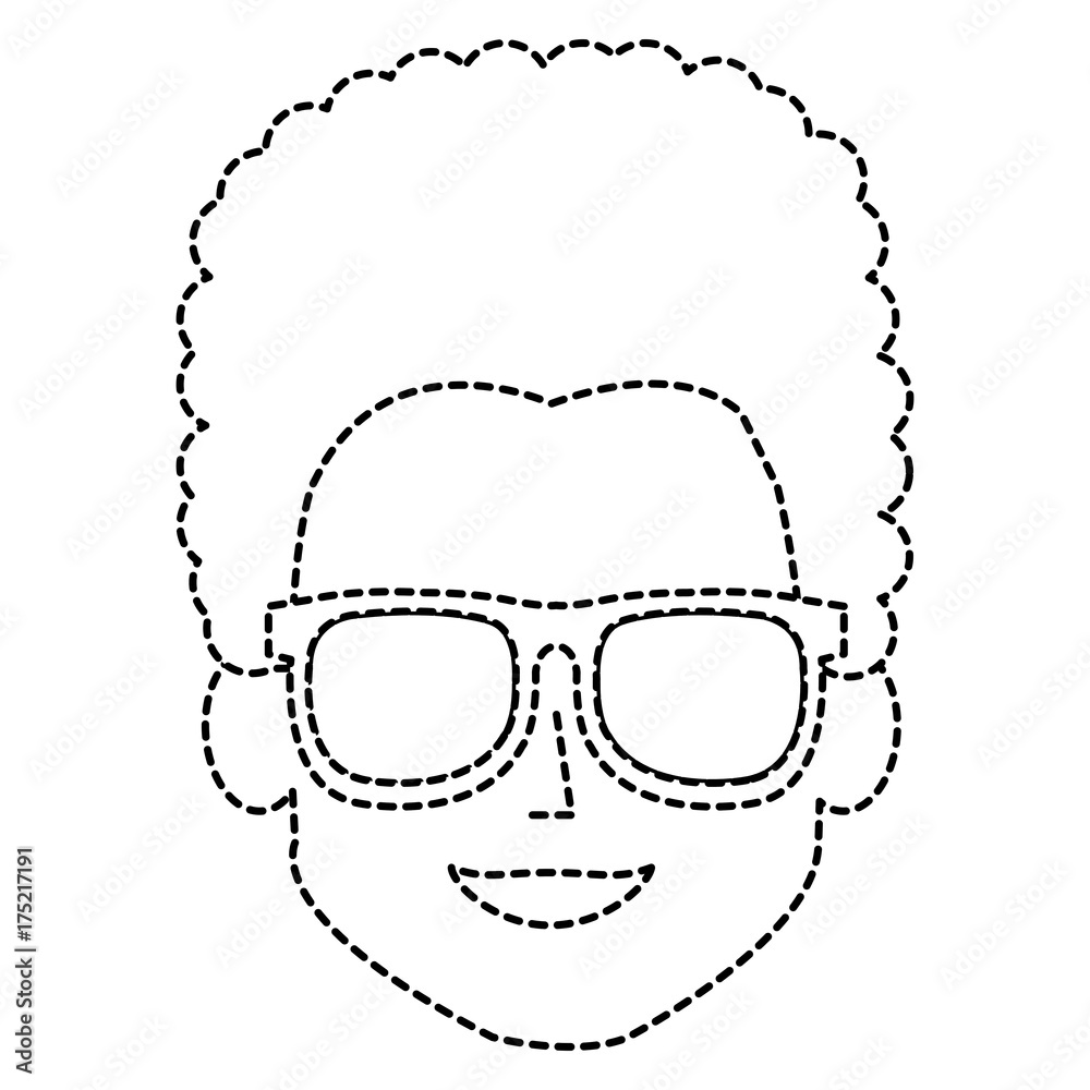 young man head with glasses avatar character young man head with glasses avatar character