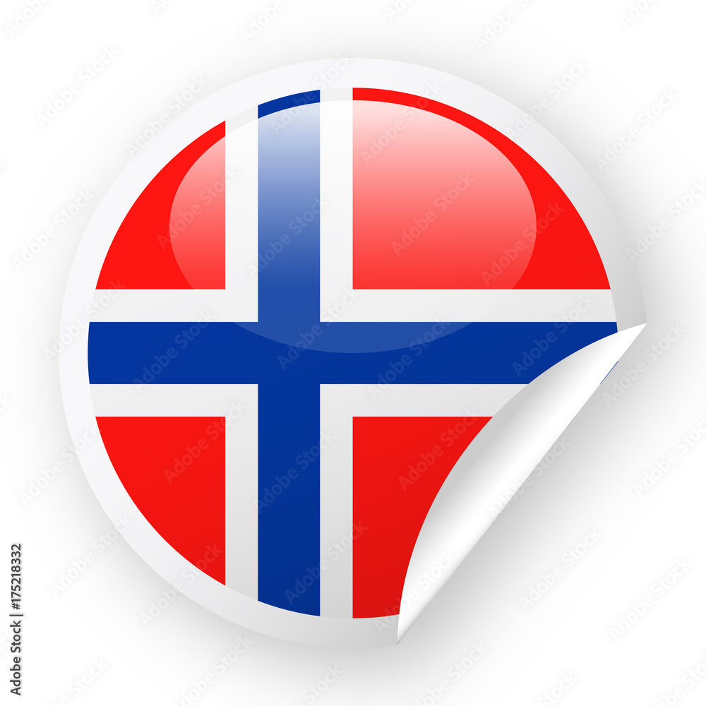 Fototapeta premium Norway Flag Vector Round Corner Paper Icon
