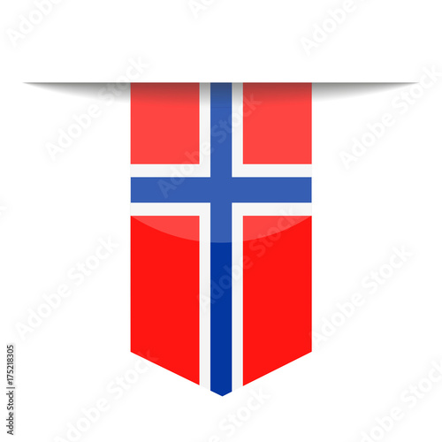 Norway Flag Vector Bookmark Icon