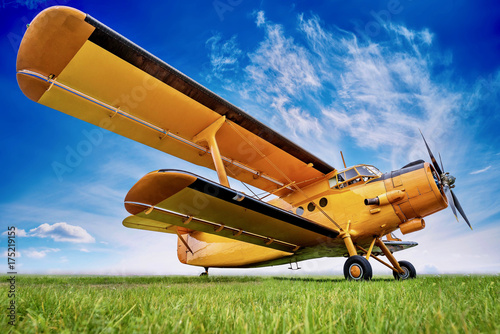 biplane against a sky