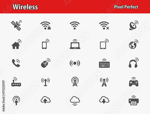 Wireless Icons. Professional, pixel perfect icons optimized for both large and small resolutions. EPS 8 format. photo