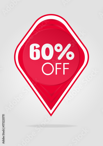 Special offer sale sticker 60 percent