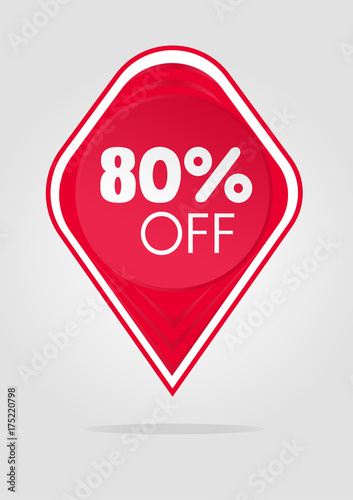 Special offer sale sticker 80 percent