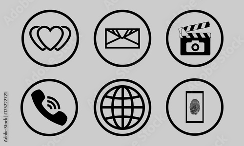 Set of universal contour icons. Vector Icons