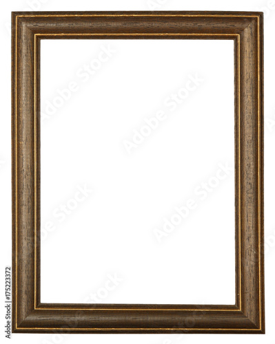Wooden photo frame isolated on white