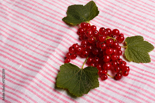 fresh red currant and jam on the rustic background