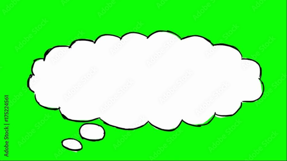 speech bubble - green screen - drawing speech bubble - green screen - drawing