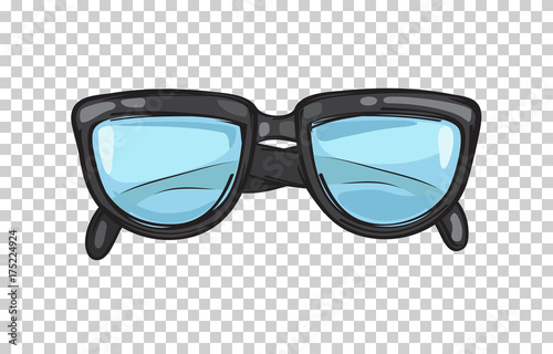 Fashionable Black Eyeglasses Frame Illustration