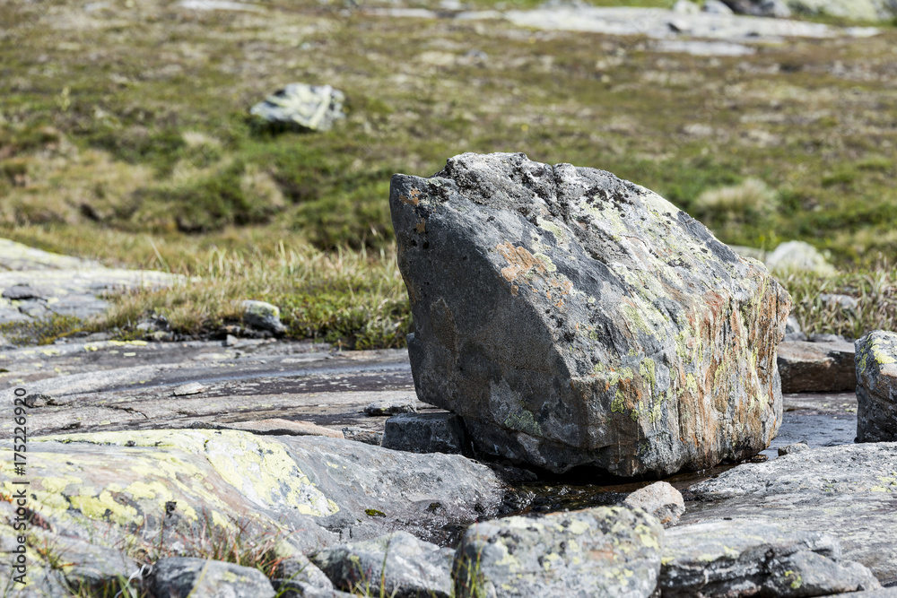 big rock in the mountains of norway big rock in the mountains of norway