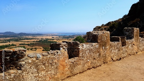 ancient ruin of Castle of Acquafredda in Siliqua in a beautiful suuny day. Sardinia. Italy