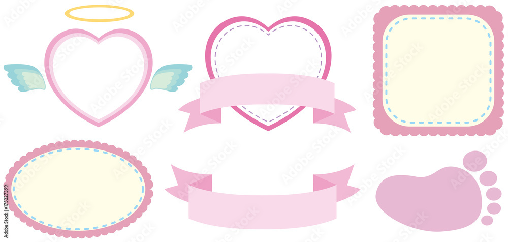 Label design in pink color Label design in pink color