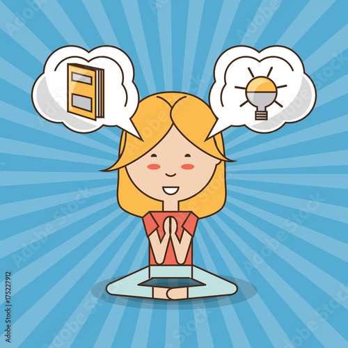 Girl of mental heath mind and peaceful theme Vector illustration