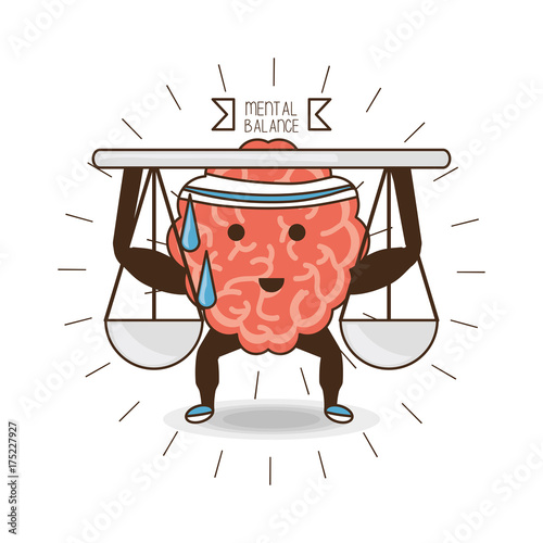 Brain cartoon of mental heath mind and peaceful theme Vector illustration
